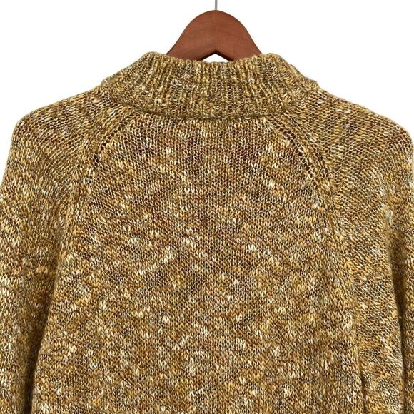 Coldwater Creek Bell Sleeves Wool Blend Cardigan Sweater Yellow Brown XL - Picture 10 of 12